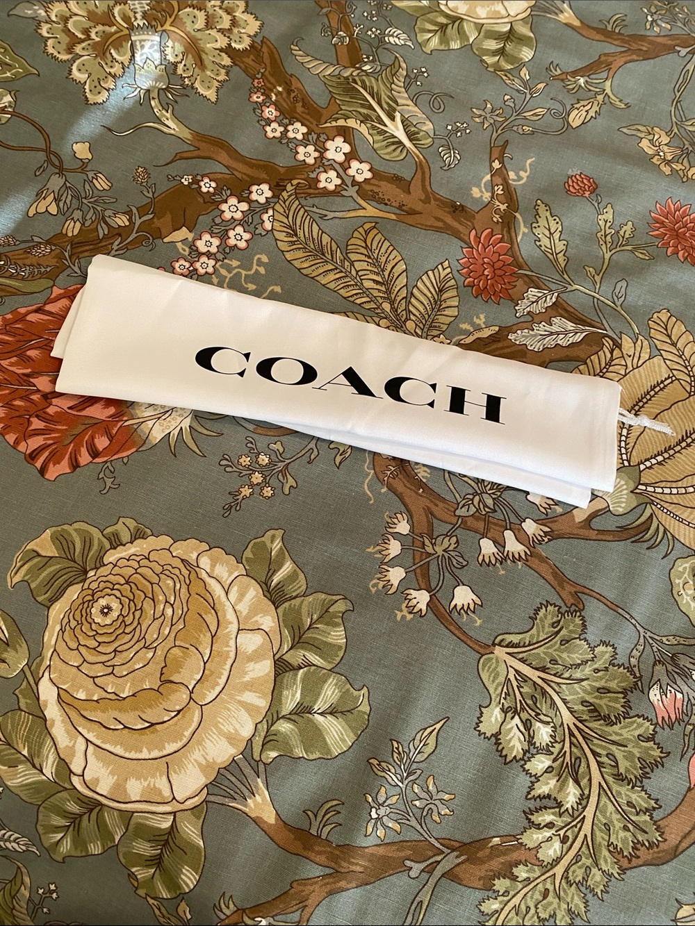 COACH White Satin Drawstring dust bag (13x12inches)